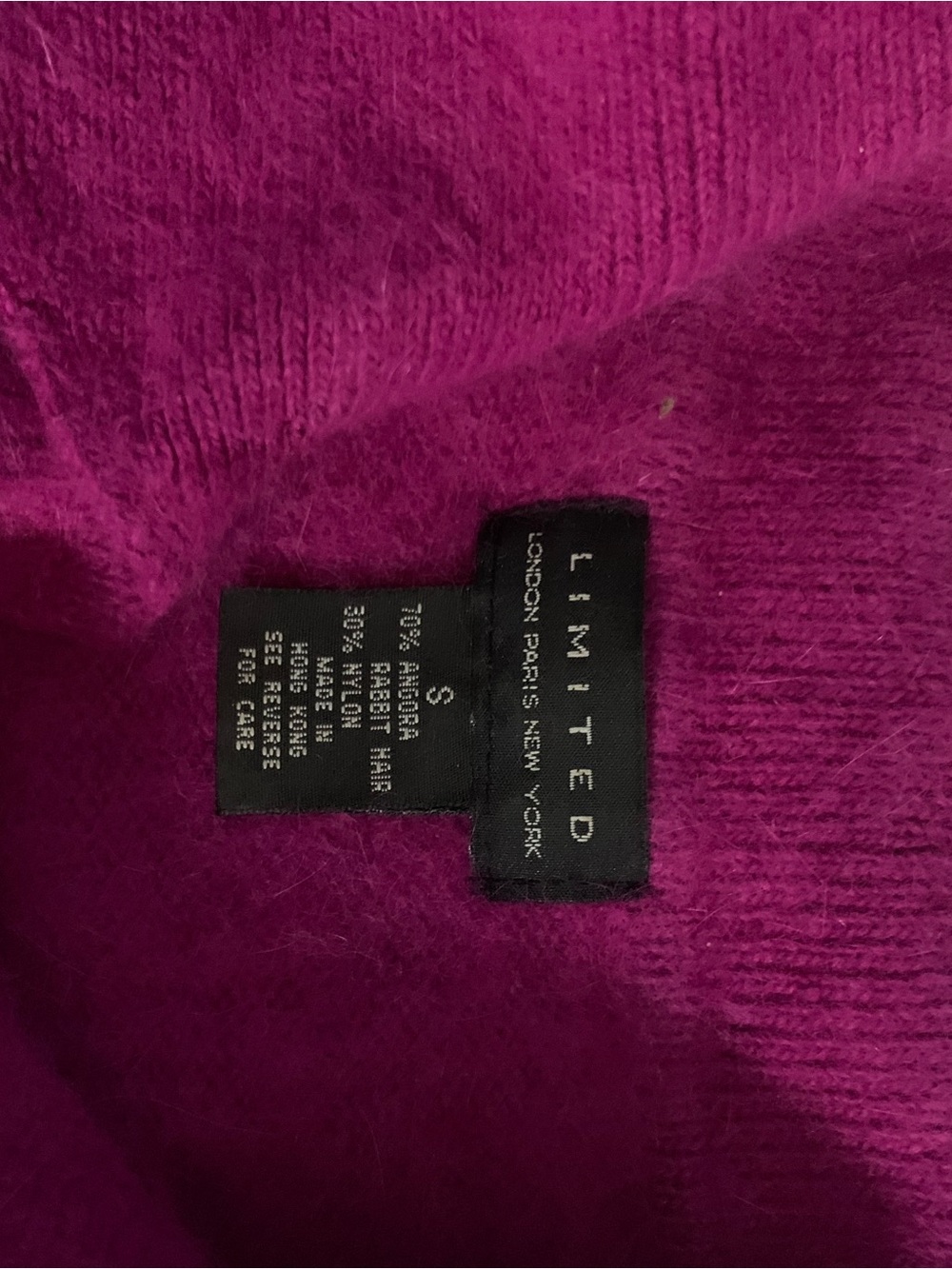 The Limited Women's Fuchsia Crewneck Angora Blend Sweater